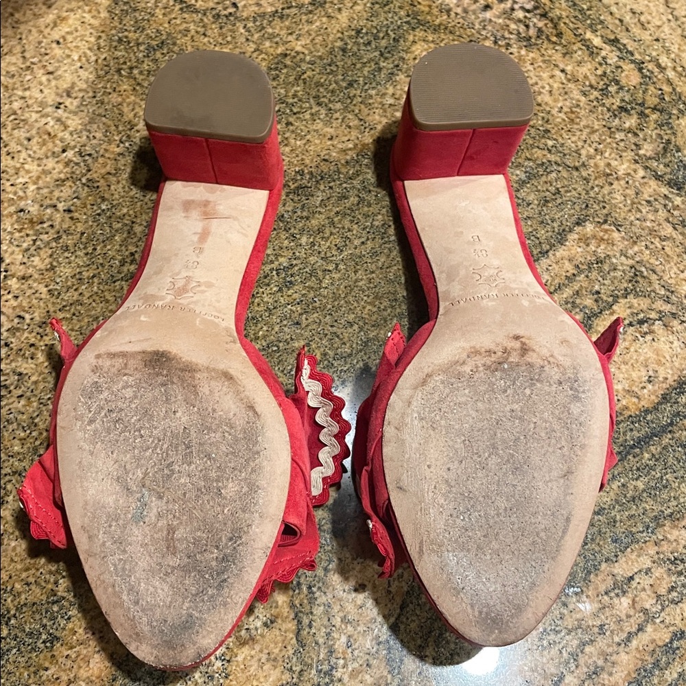 Loeffler Randall Red Ruffle Slide Sandals - Picture 10 of 10